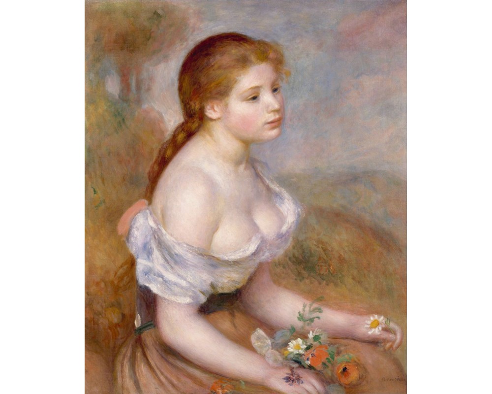 A Young Girl with Daisies