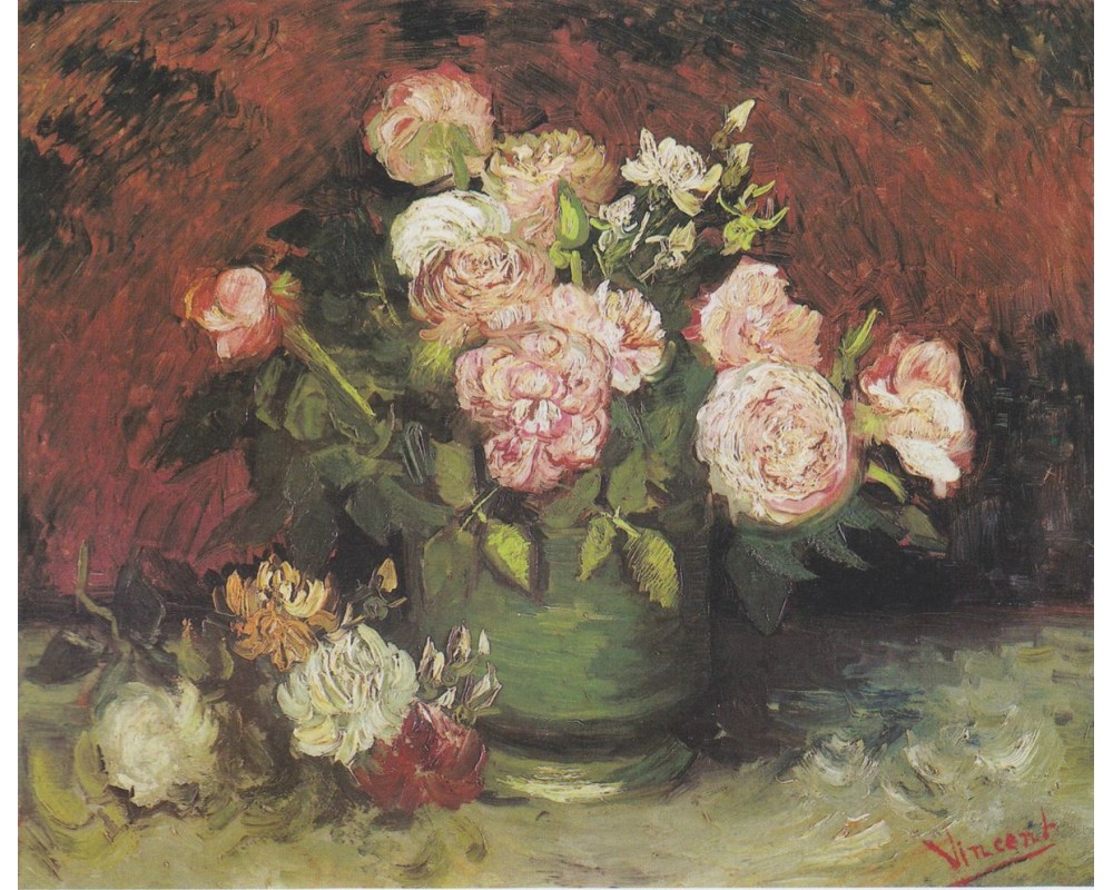 Bowl with Peonies and Roses