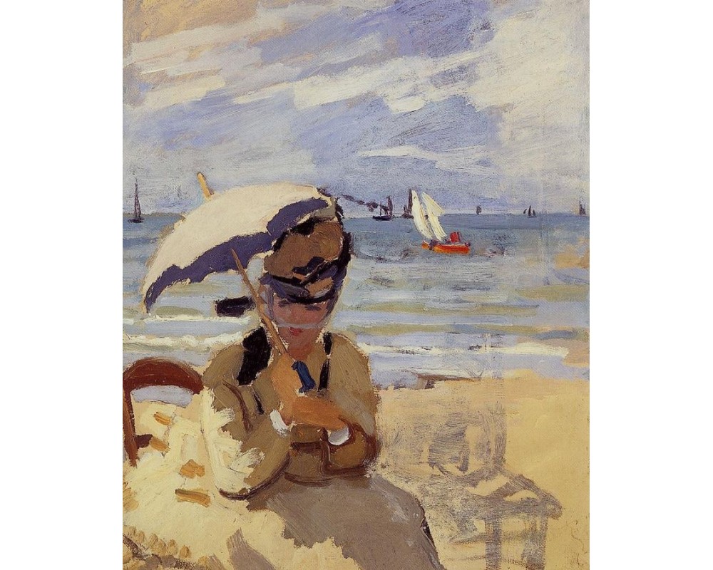 Camille Sitting on the Beach at Trouville