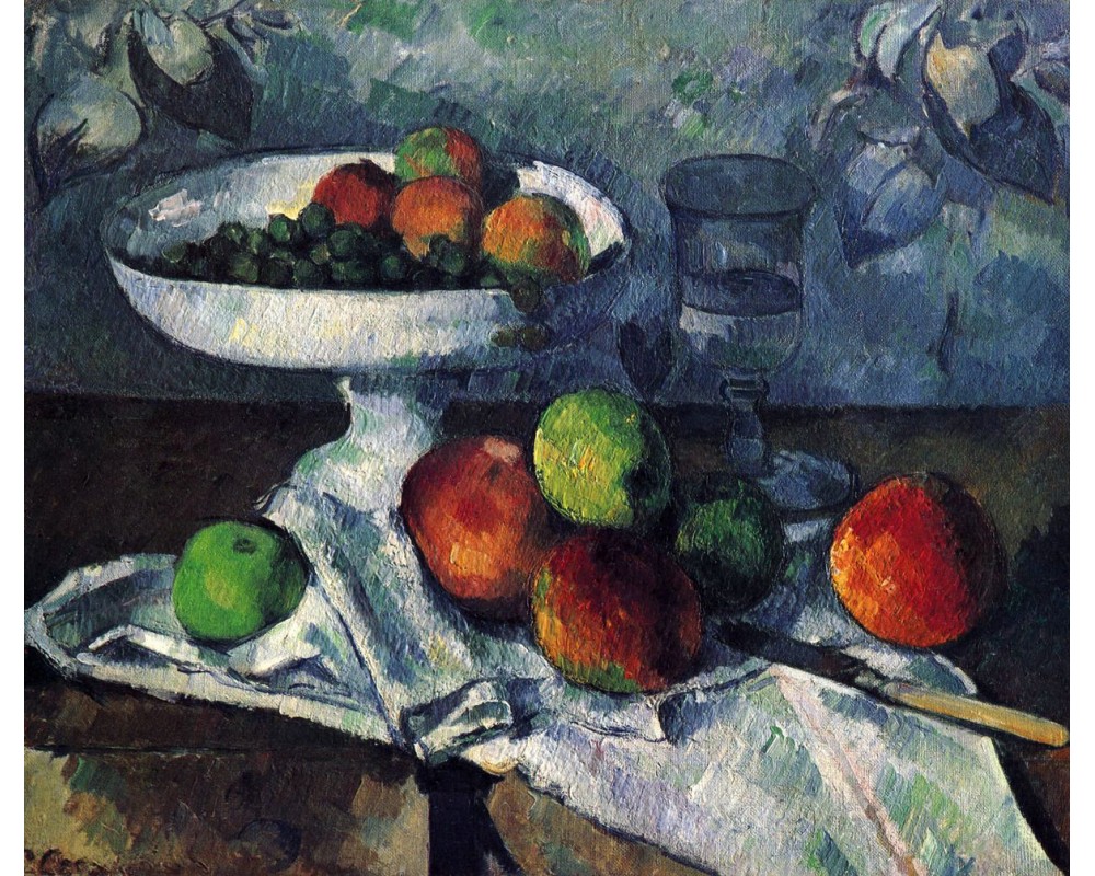 Fruit bowl, Glass and Apples