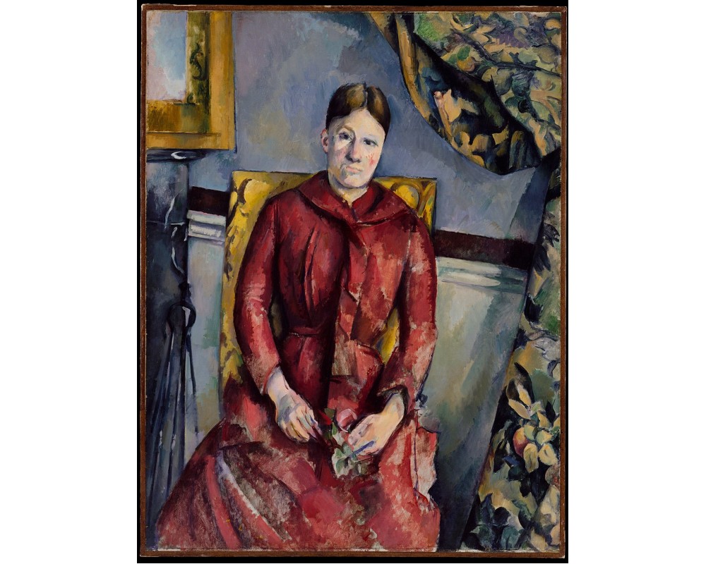 Madame Cézanne (Hortense Fiquet, 1850–1922) in a Red Dress