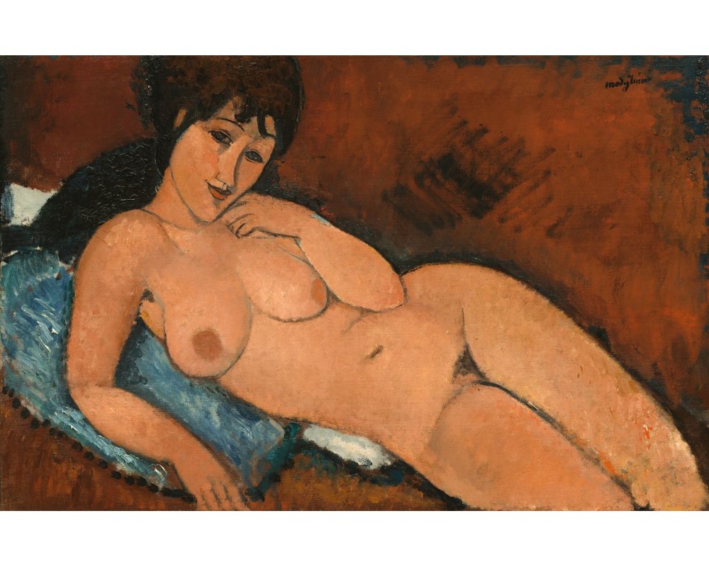 Nude on a Blue Cushion