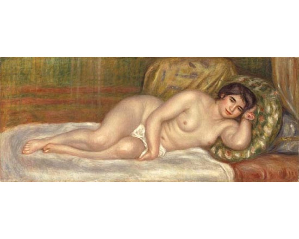 Nude woman lying down