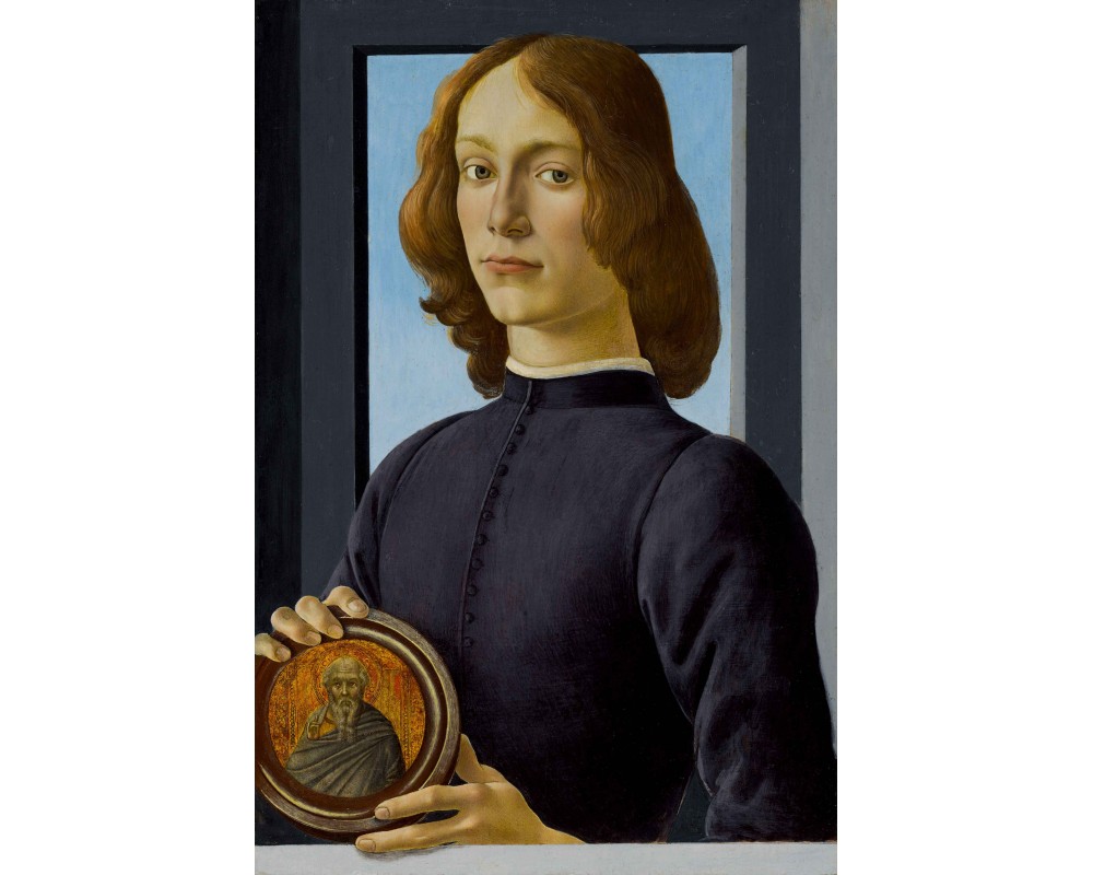 Portrait of a Young Man holding a Roundel