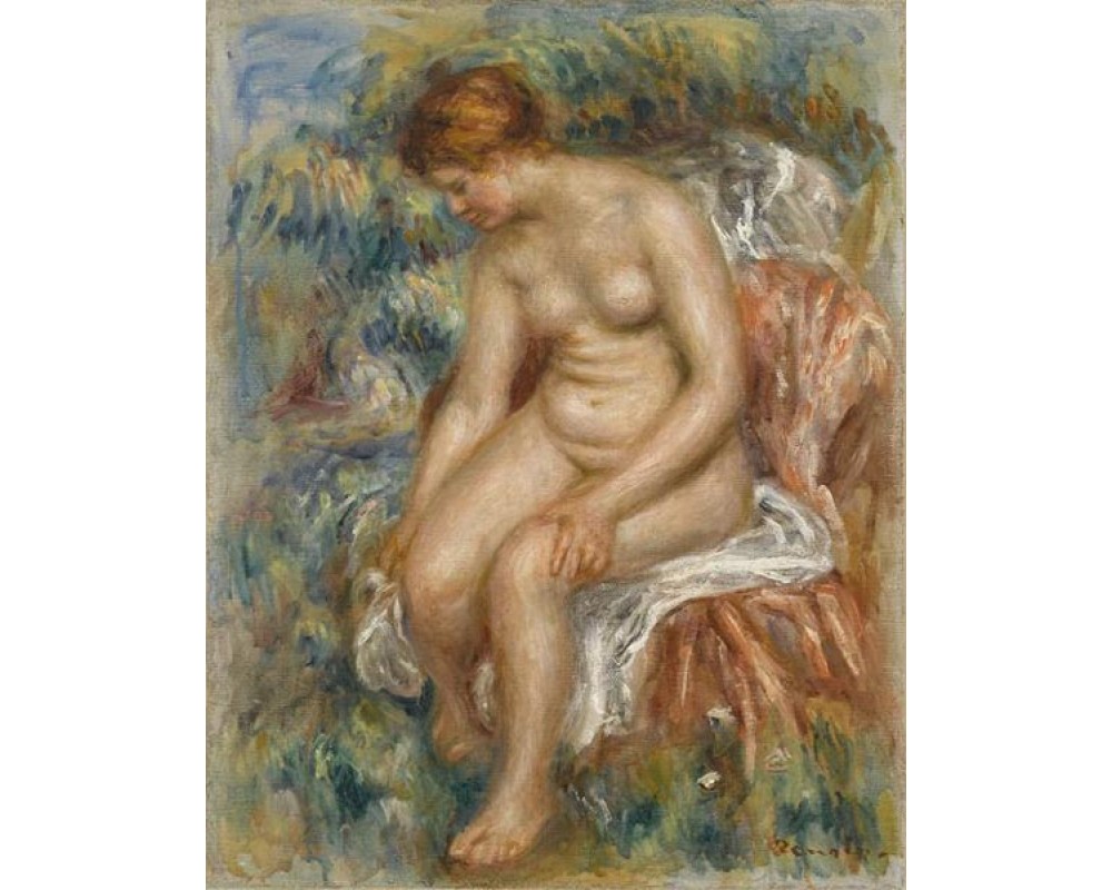 Seated Bather Drying Her Leg