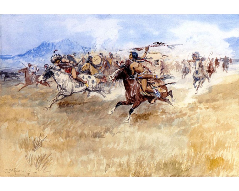 The Battle Between the Blackfeet and the Piegans