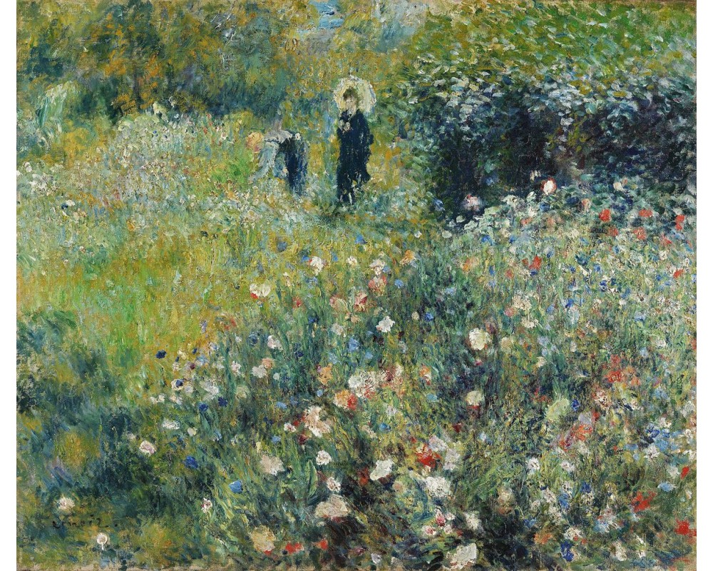 Woman with a Parasol in a Garden