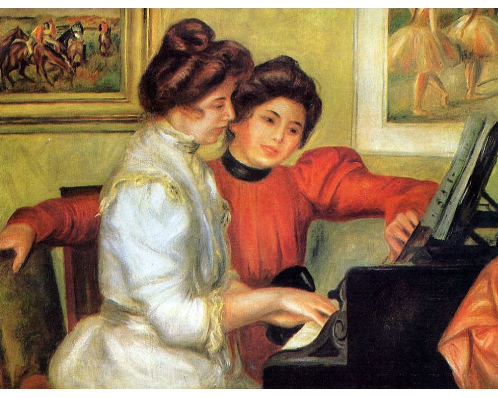 Yvonne et Christine Lerolle au piano